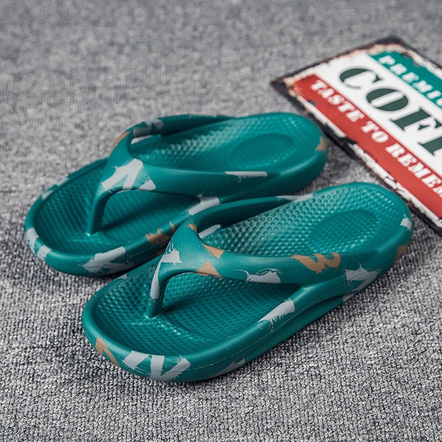 oiangi Couple Orthotic Flip Flops Women Men Sandals Arch Support Thong Clip Toe Platform Slippers Casual Beach Shoes Slides