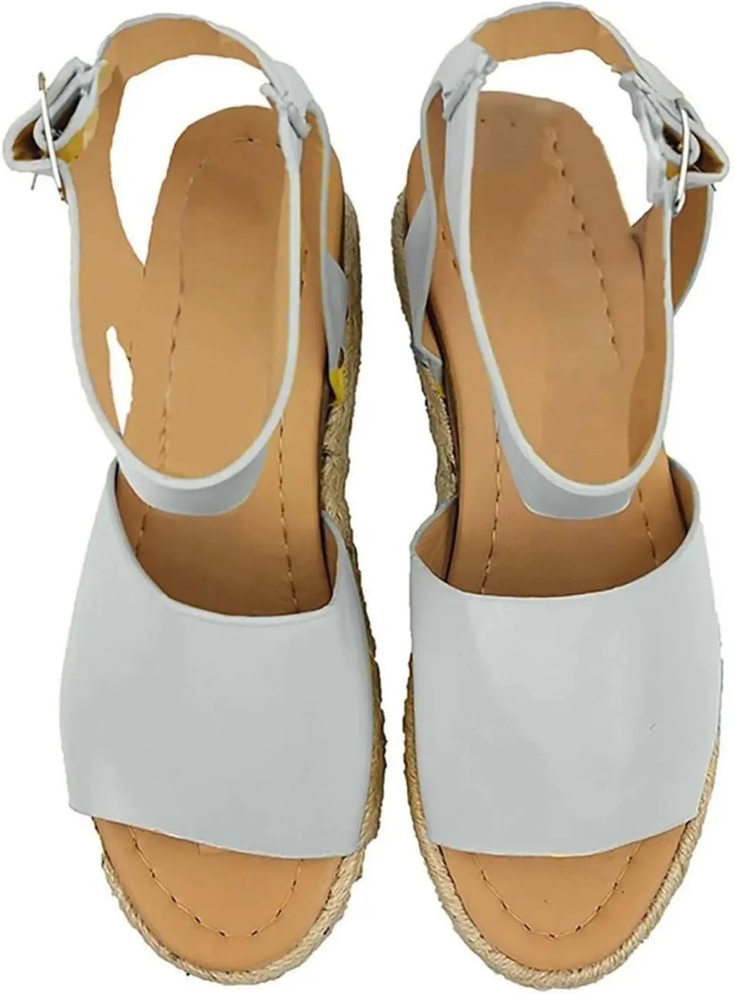 oiangi Sandals Women Espadrilles Wedge Sandal Summer Fashion Ankle Straps Buckle Flatform Shoes Dressy Comfy Open Toe Beach Shoes Business Casual Shoes