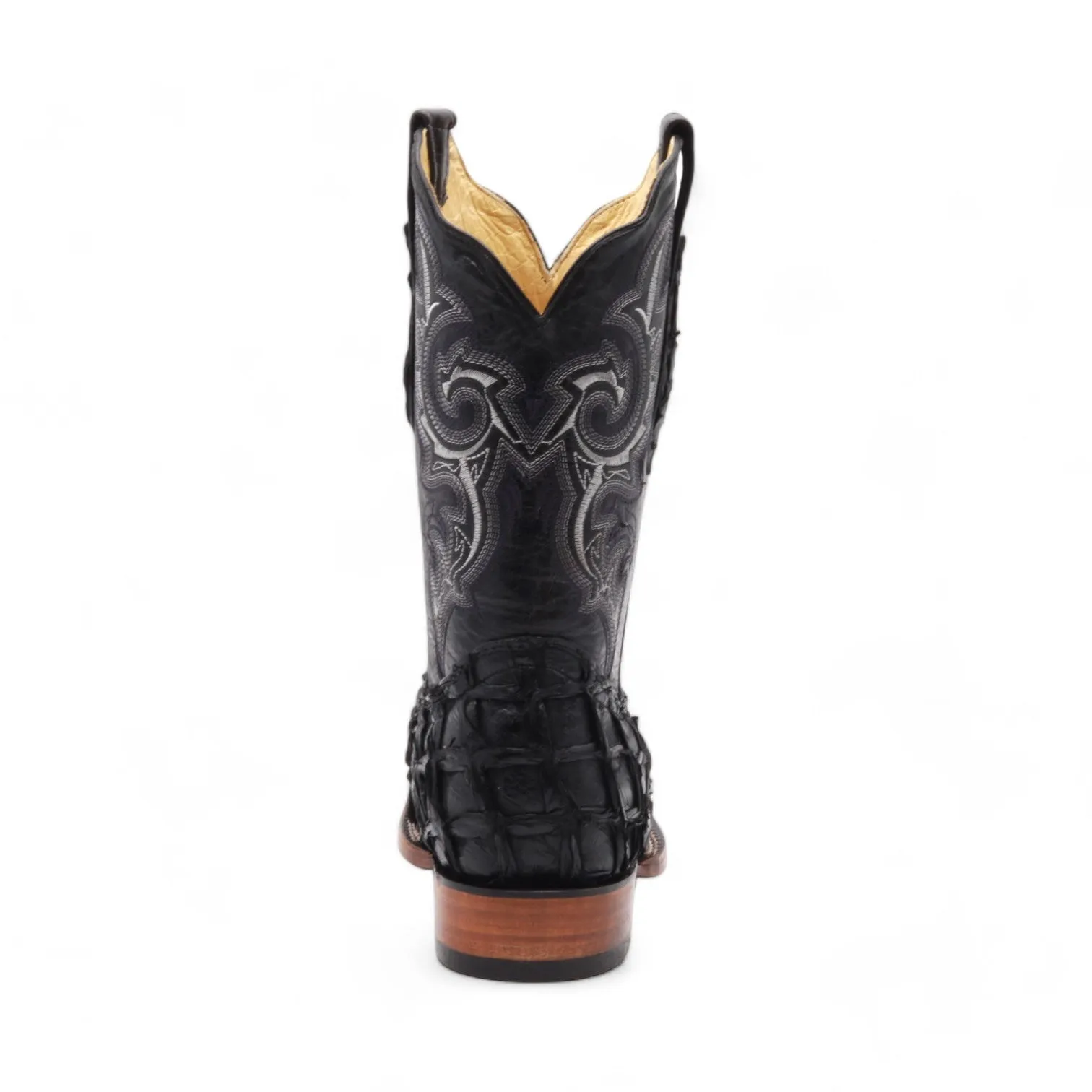Orson Men's Black Pirarucu Exotic Leather Boots