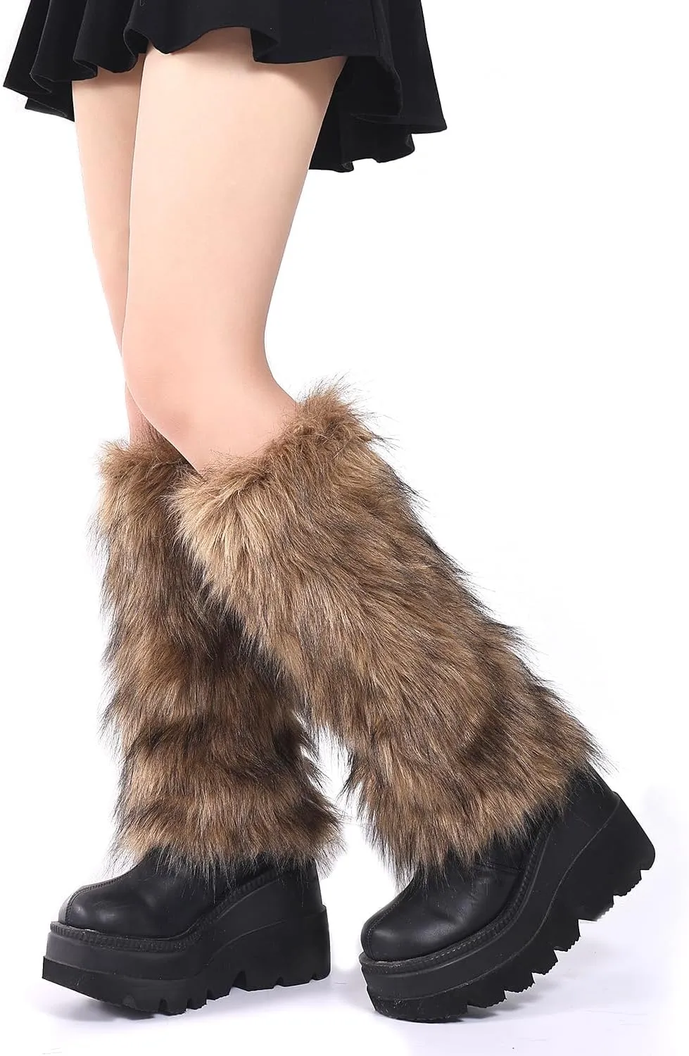OSPNIEEK Womens Faux Fur Furry Leg Warmers