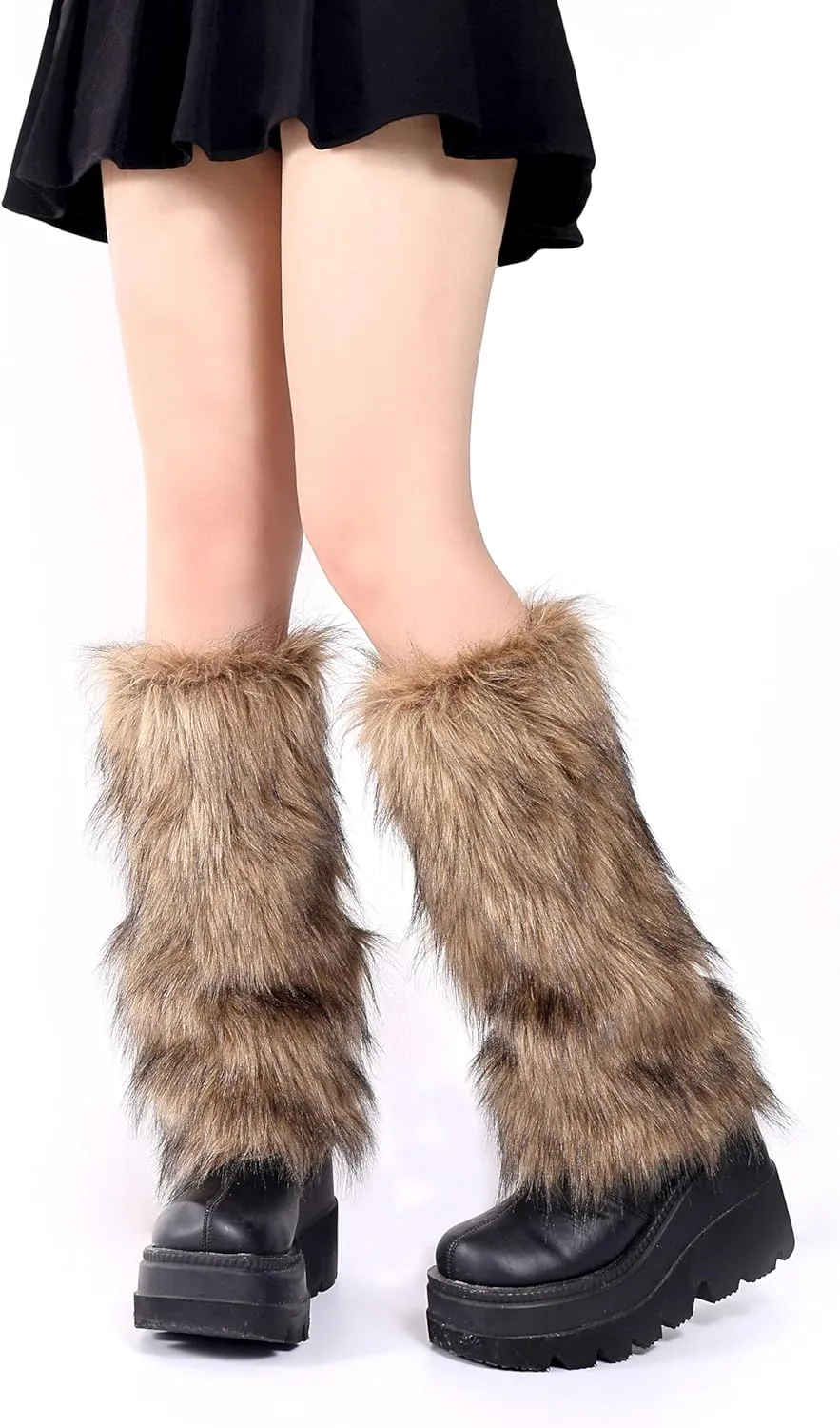 OSPNIEEK Womens Faux Fur Furry Leg Warmers