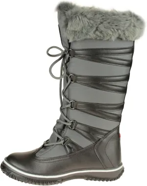 PAJAR Women's Grip Star Tall Winter Waterproof Insulated Snow Boot With Side Zipper and Laces