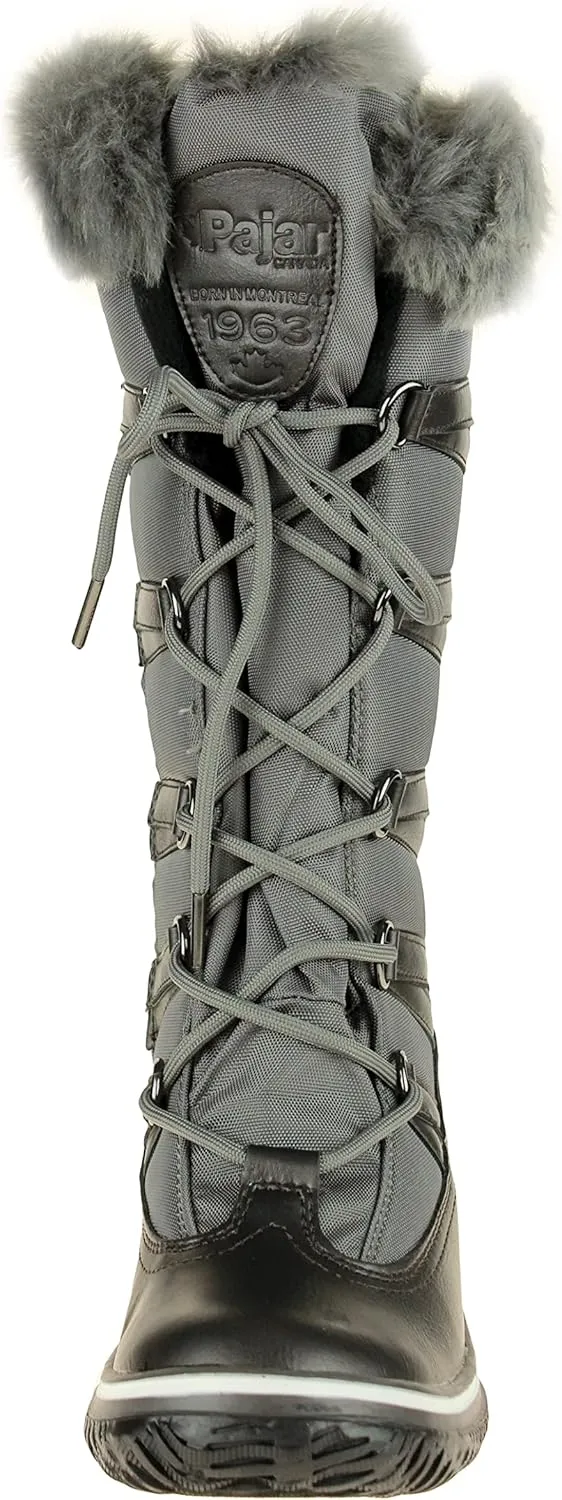 PAJAR Women's Grip Star Tall Winter Waterproof Insulated Snow Boot With Side Zipper and Laces