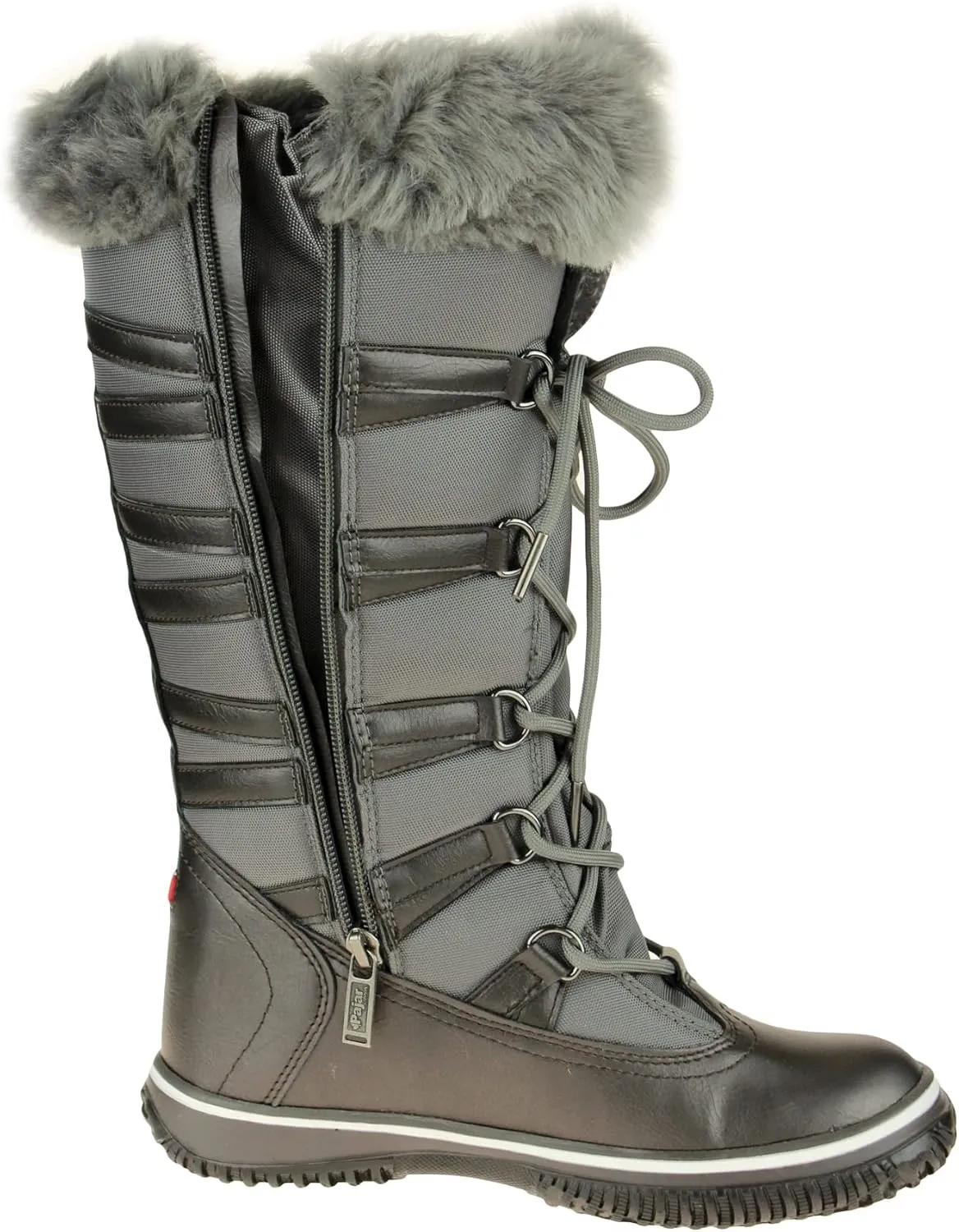 PAJAR Women's Grip Star Tall Winter Waterproof Insulated Snow Boot With Side Zipper and Laces