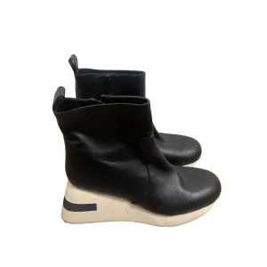 Paloma Barcelo Platform/Wedge Boots. Black Leather Sz 41