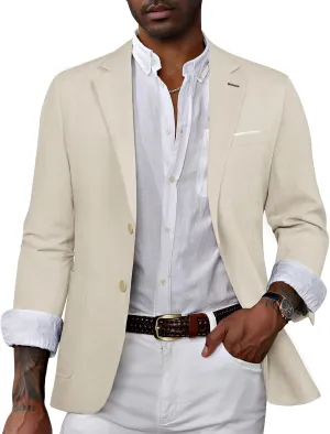 PJ PAUL JONES Mens Casual Sport Coat Blazer Two Buttons Lightweight Business Jackets