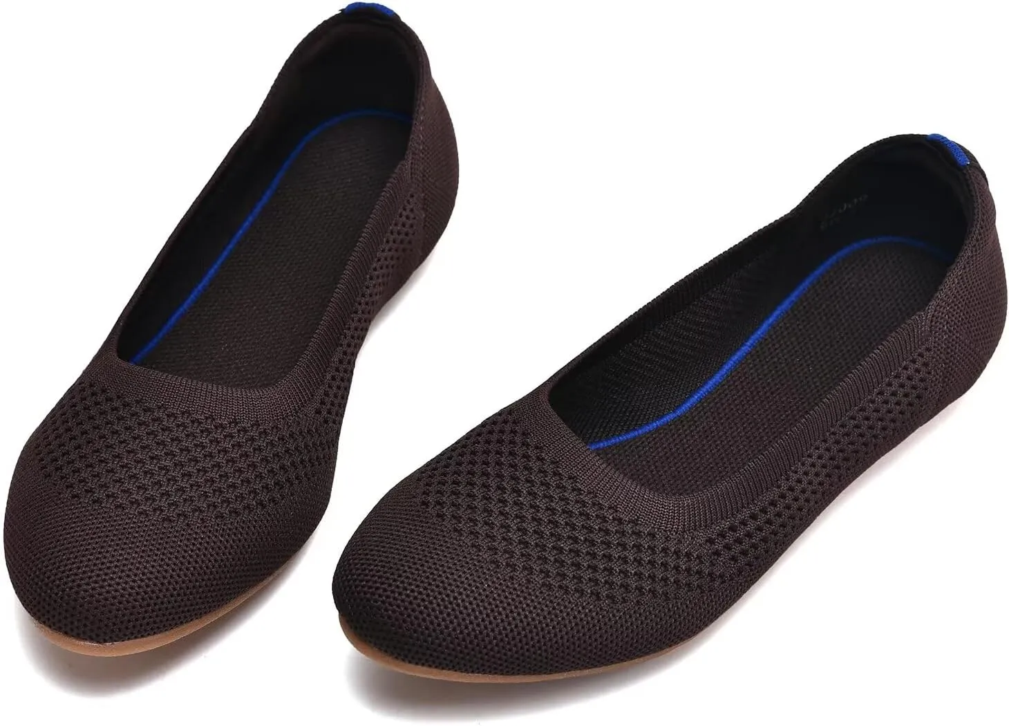 poemlady Women’s Ballet Flat Dress Knit Round Toe Slip On Ballerina Walking Shoes for Womam Casual Comfort Soft 22002