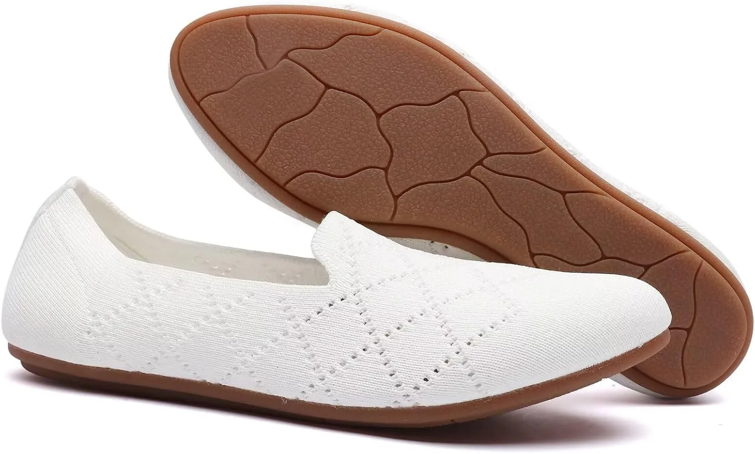 poemlady Women’s Ballet Flat Dress Knit Round Toe Slip On Ballerina Walking Shoes for Womam Casual Comfort Soft 22002