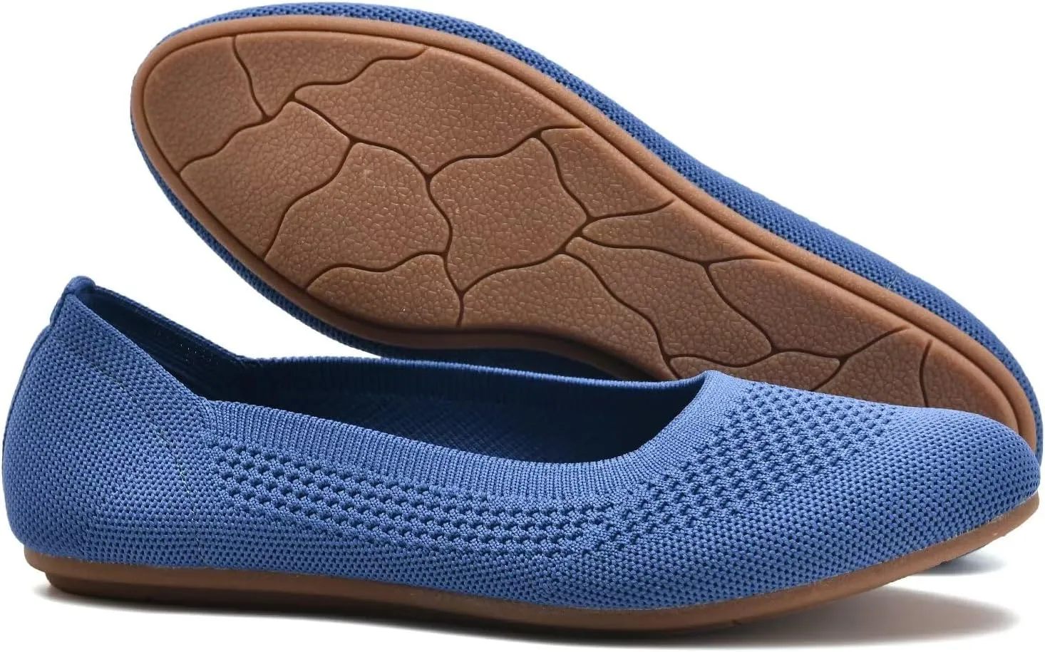 poemlady Women’s Ballet Flat Dress Knit Round Toe Slip On Ballerina Walking Shoes for Womam Casual Comfort Soft 22002