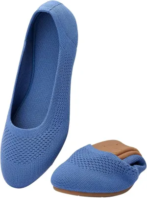 poemlady Women’s Ballet Flat Dress Knit Round Toe Slip On Ballerina Walking Shoes for Womam Casual Comfort Soft 22002
