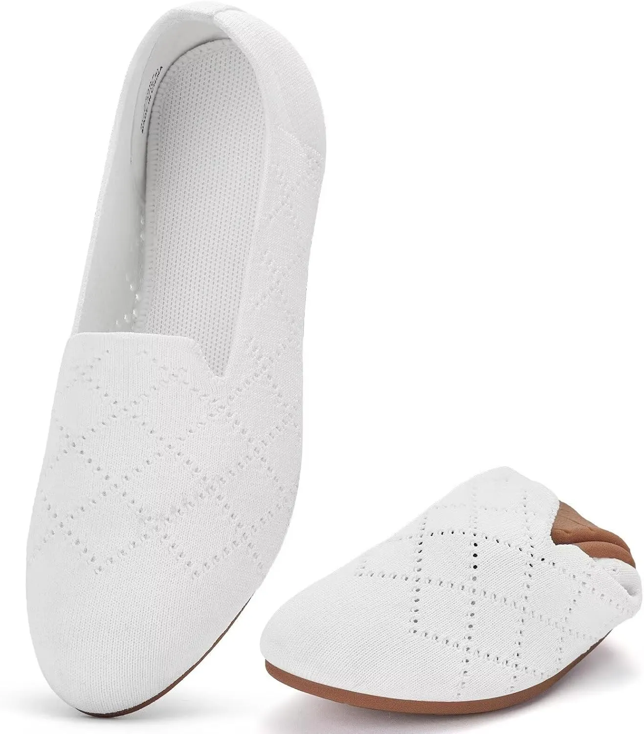 poemlady Women’s Ballet Flat Dress Knit Round Toe Slip On Ballerina Walking Shoes for Womam Casual Comfort Soft 22002