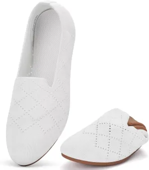 poemlady Women’s Ballet Flat Dress Knit Round Toe Slip On Ballerina Walking Shoes for Womam Casual Comfort Soft 22002