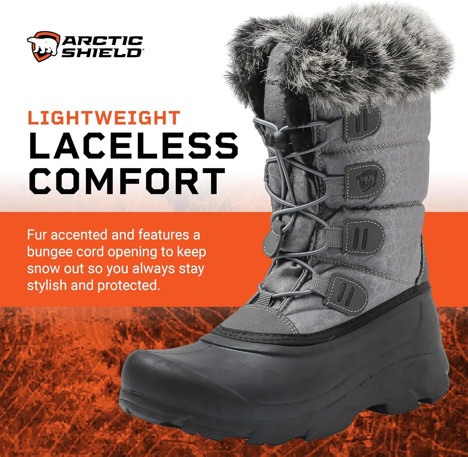 Polar Fur Accented Womens Winter Boots for Women with Heat Retain Technology - Warm Waterproof Insulated Snow Boots Rated to -20° F