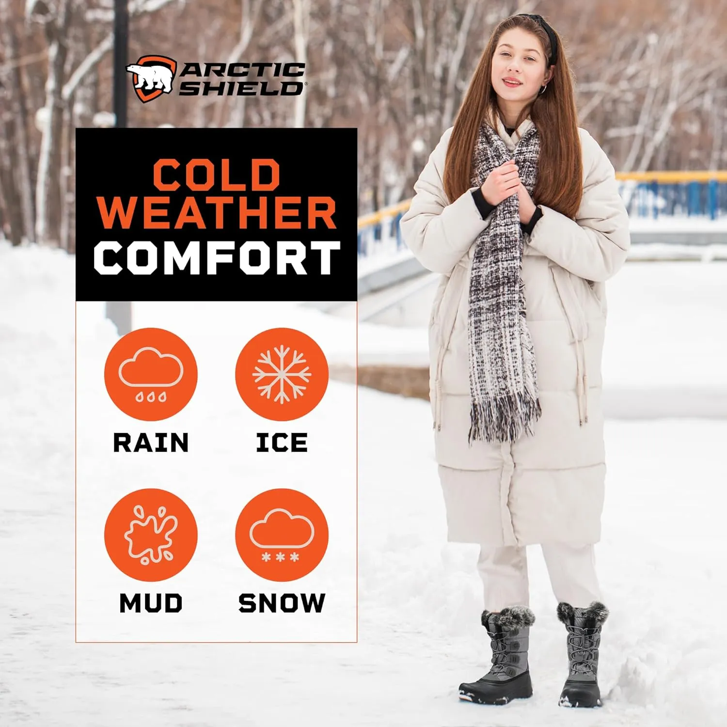 Polar Fur Accented Womens Winter Boots for Women with Heat Retain Technology - Warm Waterproof Insulated Snow Boots Rated to -20° F