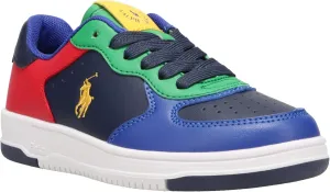 POLO RALPH LAUREN Masters Court Junior Navy/Multi M045 Sneaker, 4.5 US Unisex Big Kid
