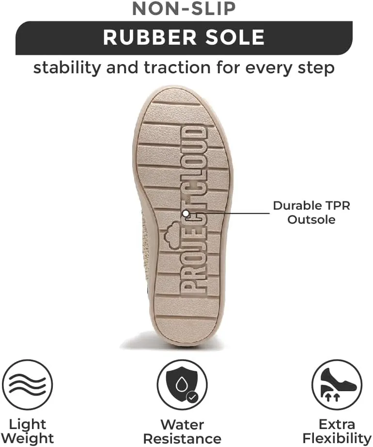 Project Cloud Platform Sneakers for Women – Lightweight Women's Fashion Sneakers for 2025 with Memory Foam Insole – Non Slip Lace-Up Womens Shoes – Stylish Wedge Shoes for Women (Bossy)