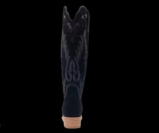 R Watson Womens Black Suede / Black Roughout