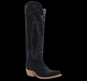 R Watson Womens Black Suede / Black Roughout