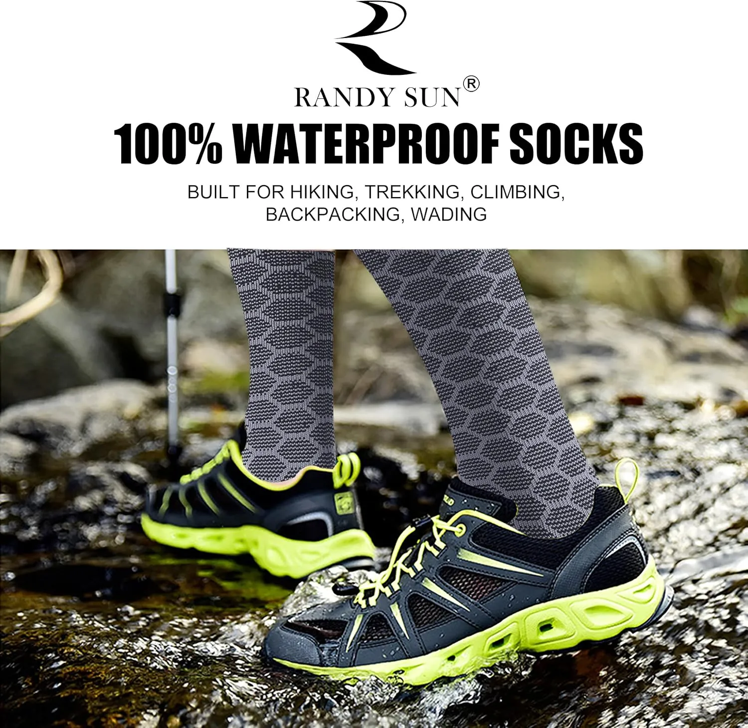 RANDY SUN Waterproof Breathable Knee High Kayaking Hunting Fishing Socks