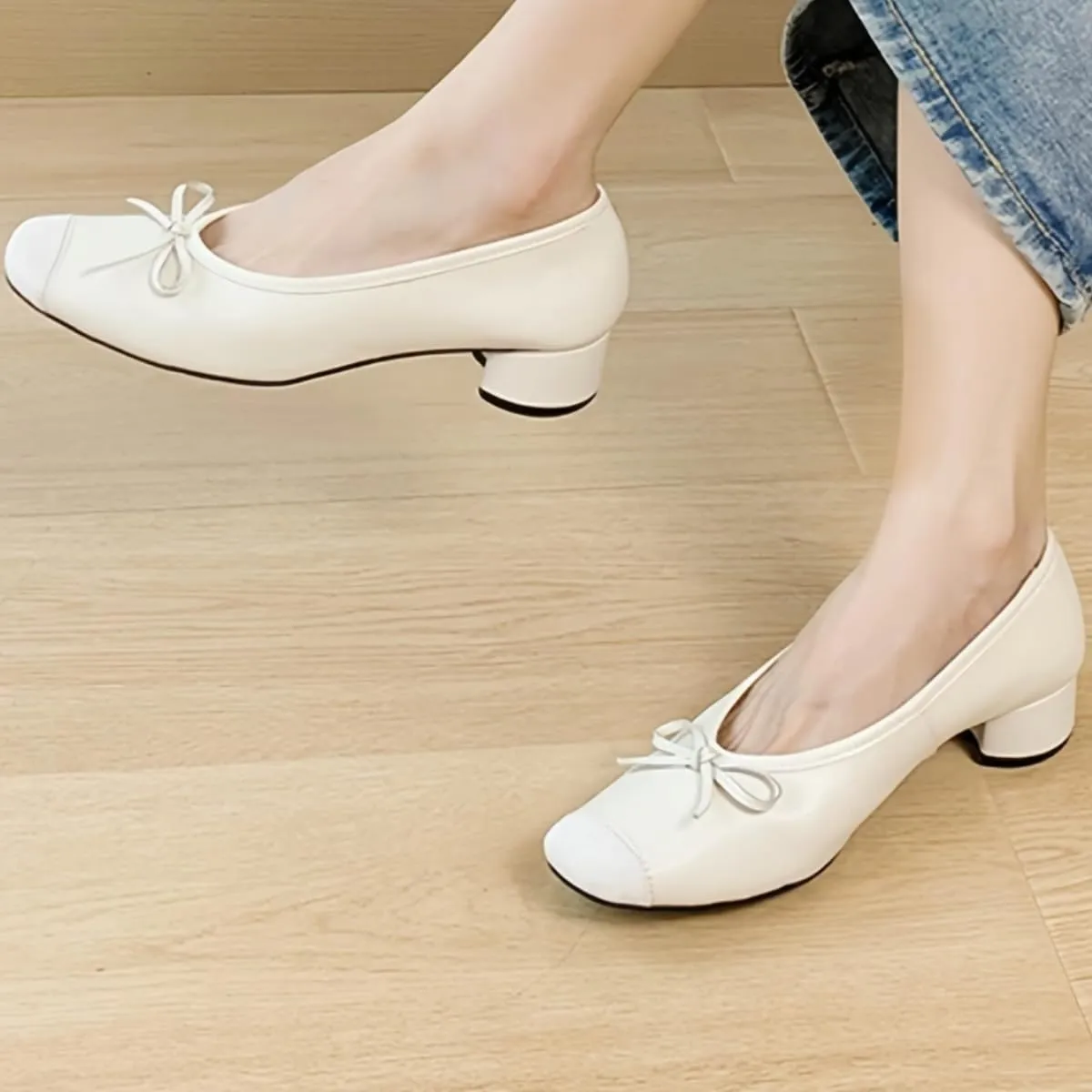 Retro Ballet Flats Shoes for Women Genuine Leather and Suede Patchwork Design Closed-Toe Low-Cut Wedding Casual and Office Work