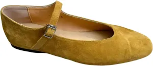 Retro Mary Jane Shoes Women with Single Strap Closed Toe Genuine Suede Leather Low-Cut Ballet Flats Wedding Shoe or Comfort Daily Casual Weekend
