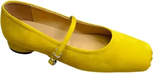 Retro Mary Jane Shoes Women with Single Strap Closed Toe Genuine Suede Leather Low-Cut Ballet Flats Wedding Shoe or Comfort Daily Casual Weekend