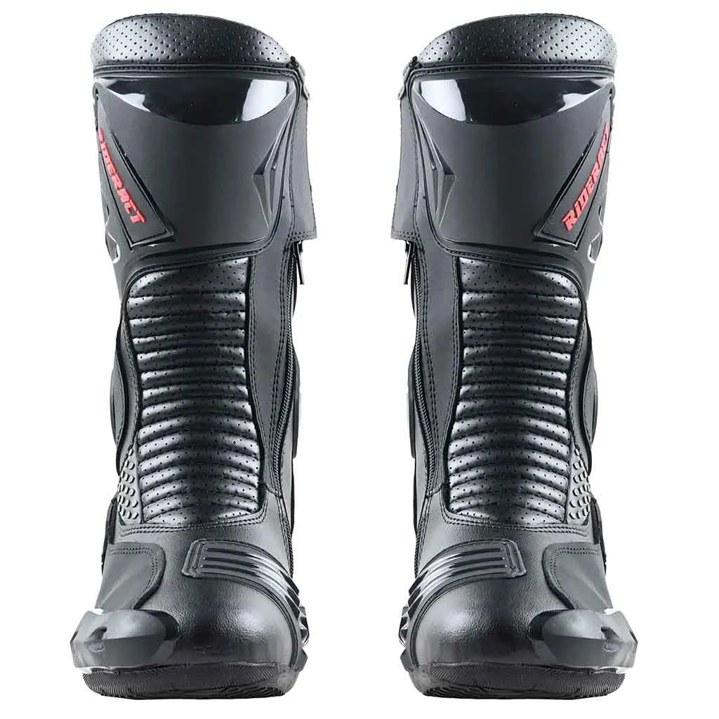 RIDERACT® Men’s Motorcycle Boots Black Road Race Ready