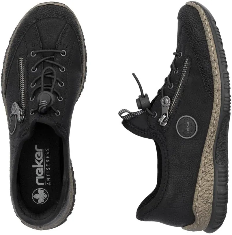 Rieker N3267 Nikita Slip-On Women's Sneakers - Lightweight Walking Shoes with Shock-Absorbing Sole, Elastic Lacing & Premium Cushioning Footbed for Everyday Wear