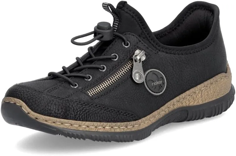 Rieker N3267 Nikita Slip-On Women's Sneakers - Lightweight Walking Shoes with Shock-Absorbing Sole, Elastic Lacing & Premium Cushioning Footbed for Everyday Wear