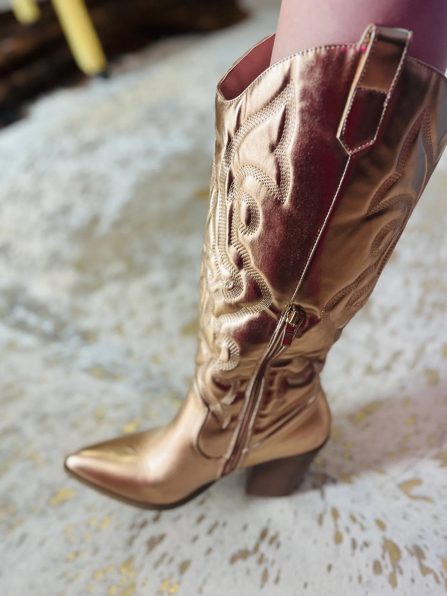 Rose Gold Cowgirl Boots