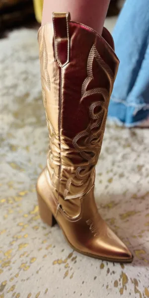 Rose Gold Cowgirl Boots