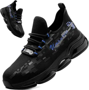 Safety Shoes for Men Work Steel Toe Shoes Lightweight Breathable Slip Resistant Construction Sneakers