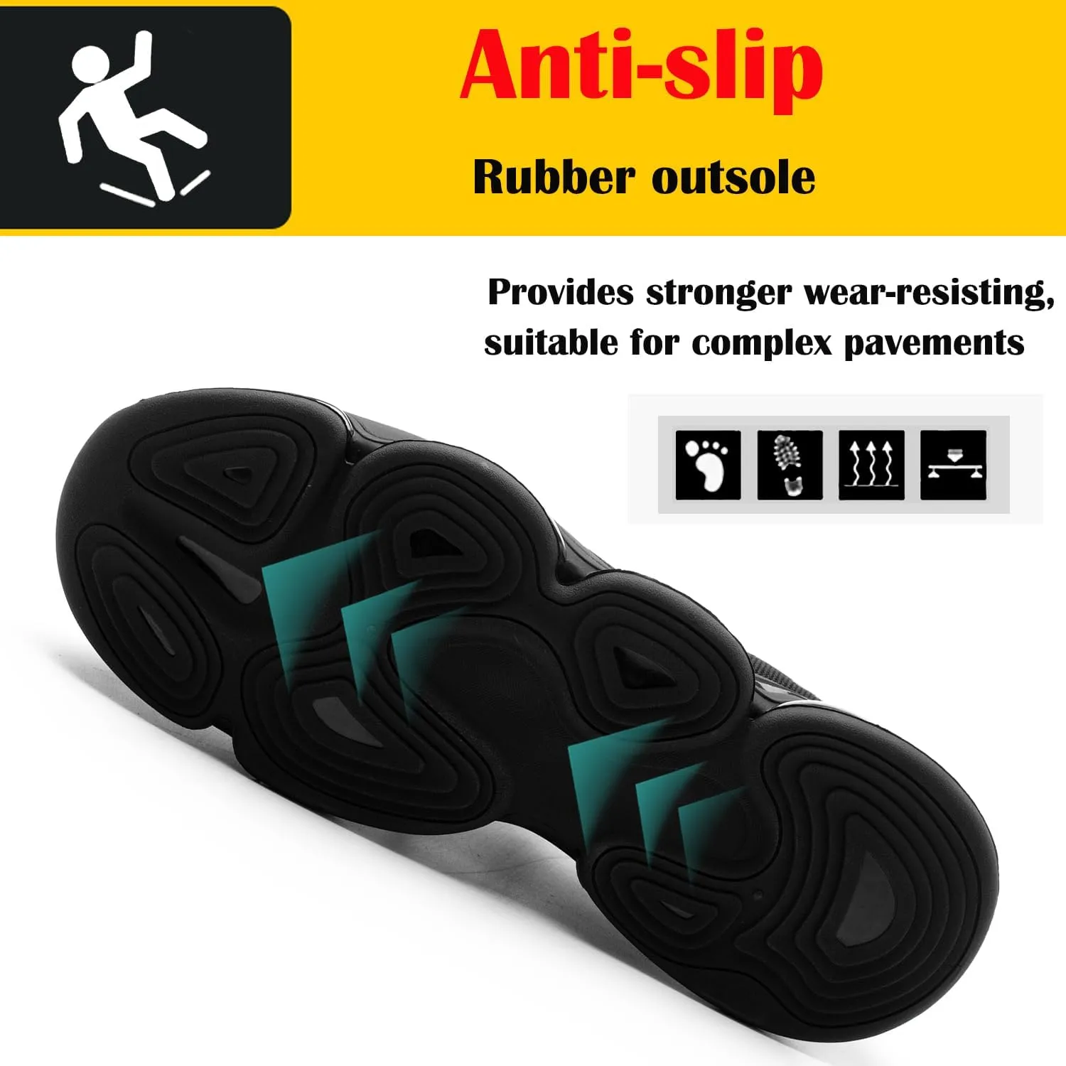 Safety Shoes for Men Work Steel Toe Shoes Lightweight Breathable Slip Resistant Construction Sneakers
