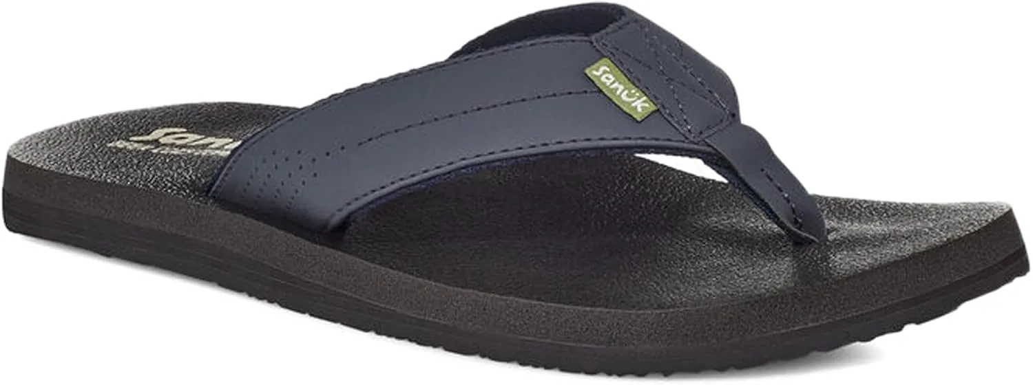 Sanuk Mens Beer Cozy Coaster | Flip Flops for Men | Mens Sandals | Beach Sandals | Supportive & Lightweight | Memory Foam Footbed