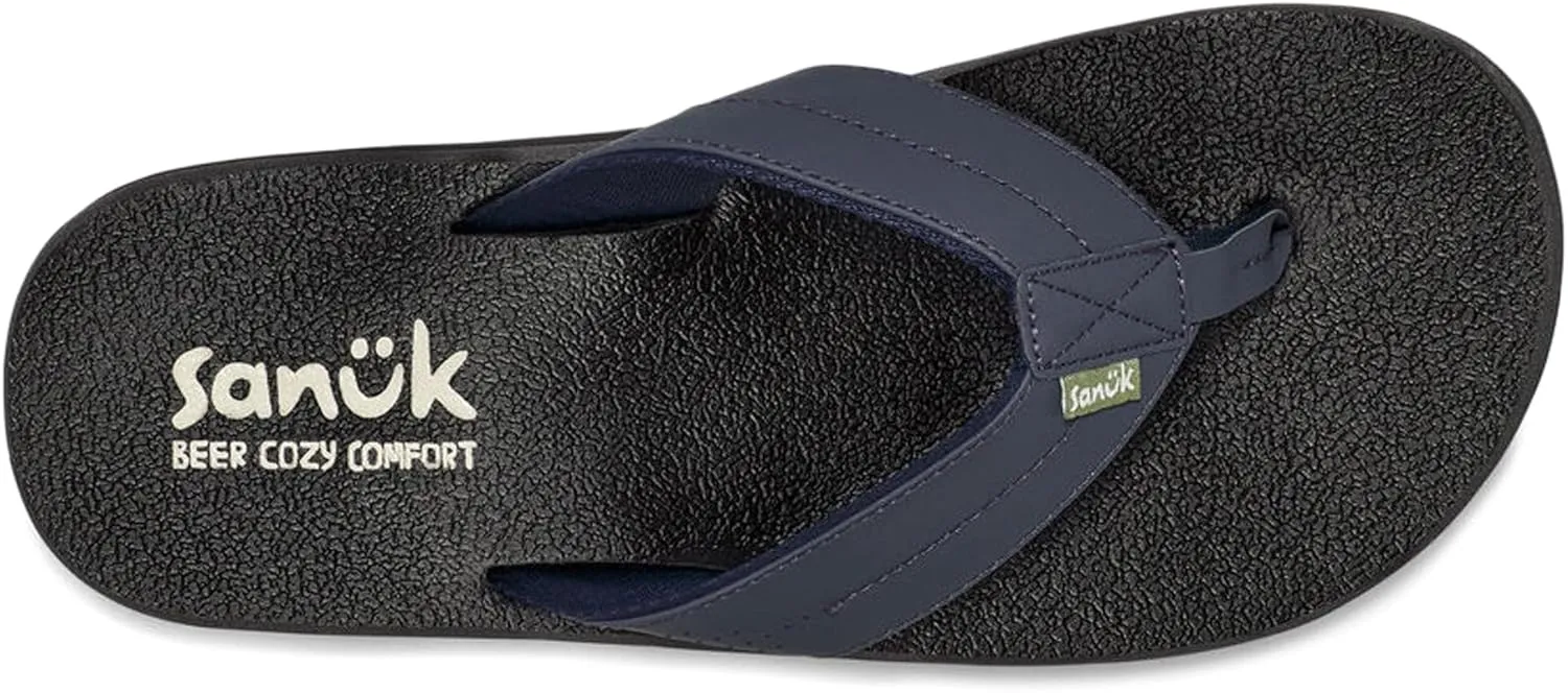 Sanuk Mens Beer Cozy Coaster | Flip Flops for Men | Mens Sandals | Beach Sandals | Supportive & Lightweight | Memory Foam Footbed