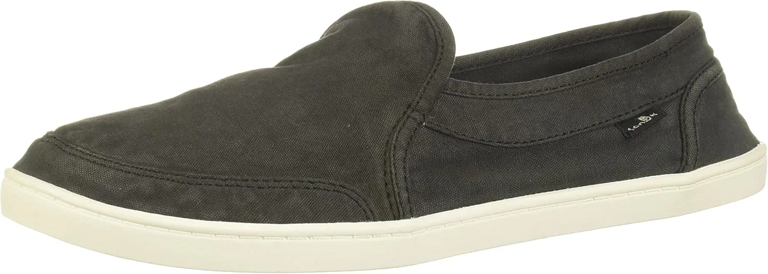 Sanuk Womens Pair O Dice Loafers | Womens Shoes | Slip On Shoes for Women | Women's Slip-on Loafers | Comfort Footbed, Washed Black, 6