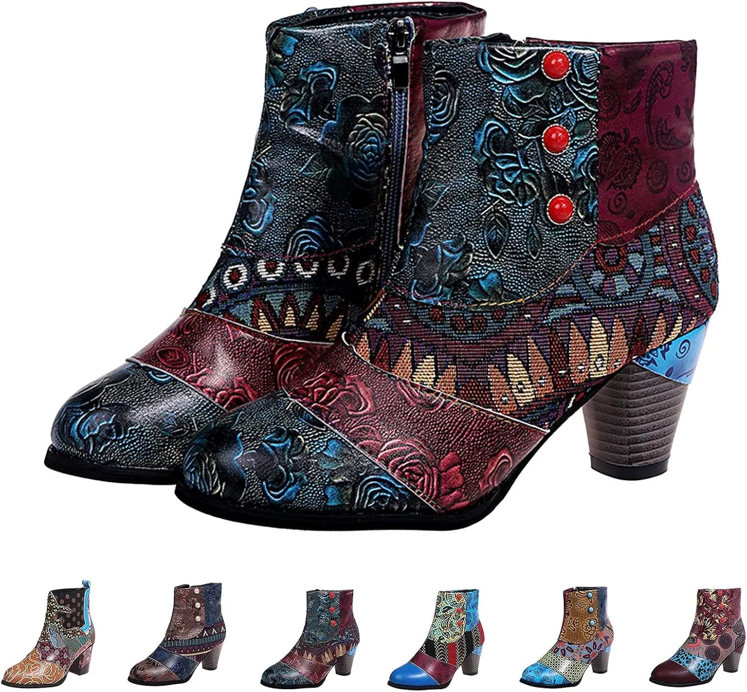 SBGMoSJ Womens Ankle Boots Low Heel Orthopedic Ankle Boots for Women Low Heel Comfort Womens Leather Ankle Boots Wide Width Wide Width Shoes for Women Mules Cowboy Boots for Women Booties Ankle