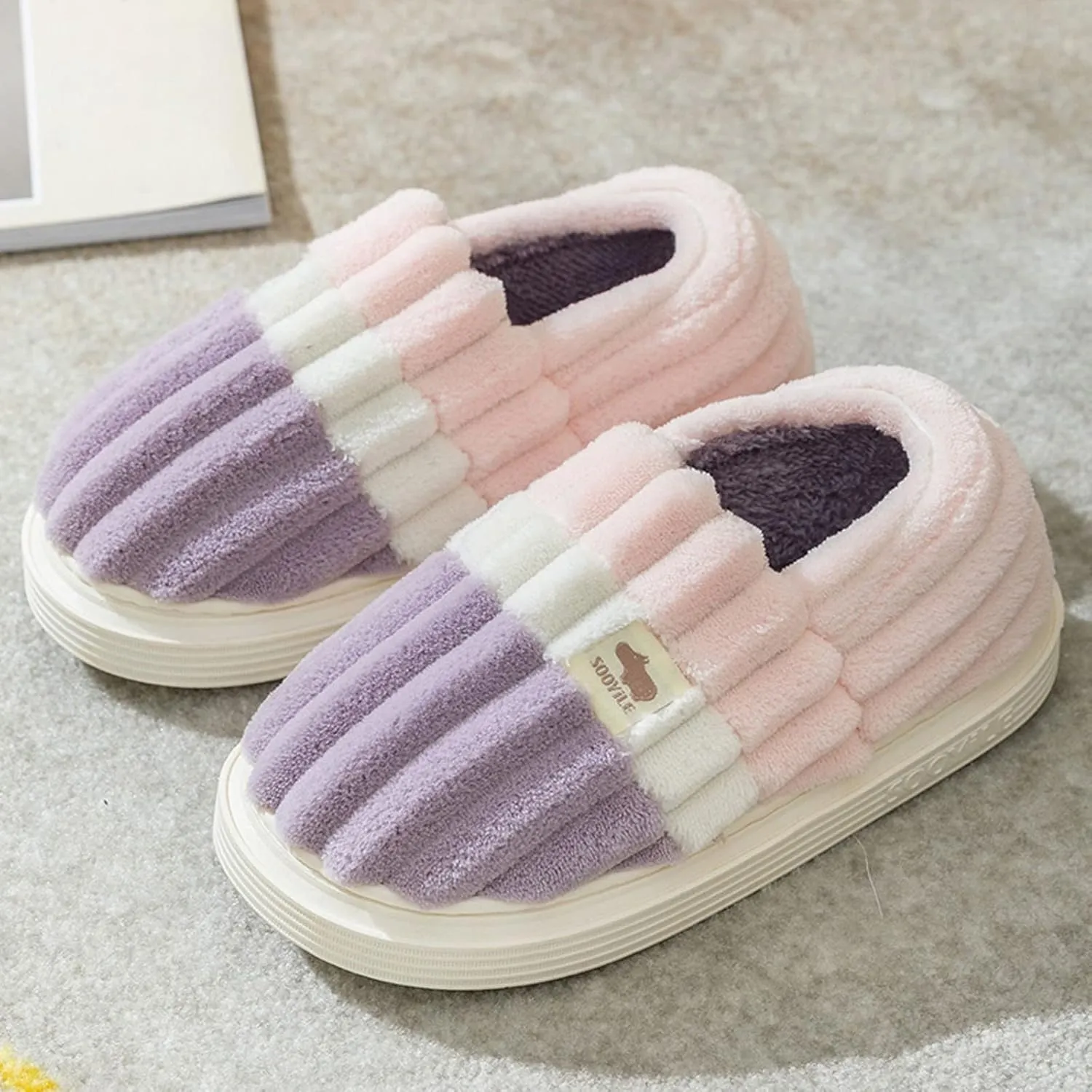 SBGMoSJ Womens Slippers Soft Plush Warm House Shoes Indoor Outdoor Slippers Womens Flip Flop House Shoes Slippers for Men Wide Width Christmas Gifts for Mom Gifts for Her 2023
