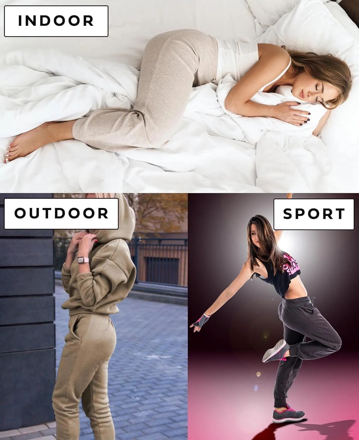 Sexy Basics Women's Drawstring Joggers | Knit Cotton Sweat Pants | Multi Packs & Colors