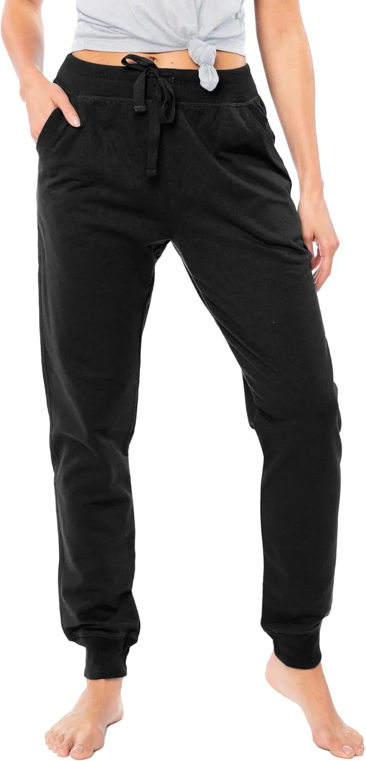 Sexy Basics Women's Drawstring Joggers | Knit Cotton Sweat Pants | Multi Packs & Colors