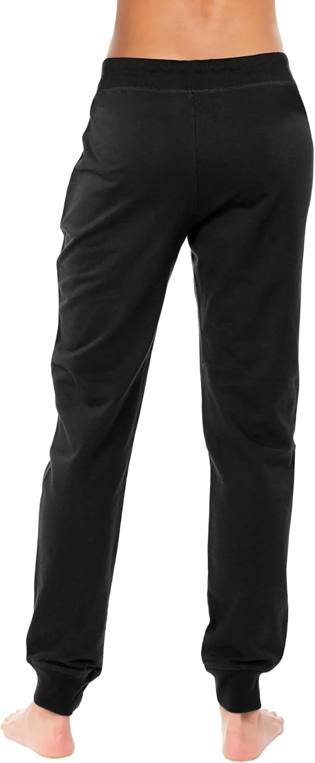 Sexy Basics Women's Drawstring Joggers | Knit Cotton Sweat Pants | Multi Packs & Colors