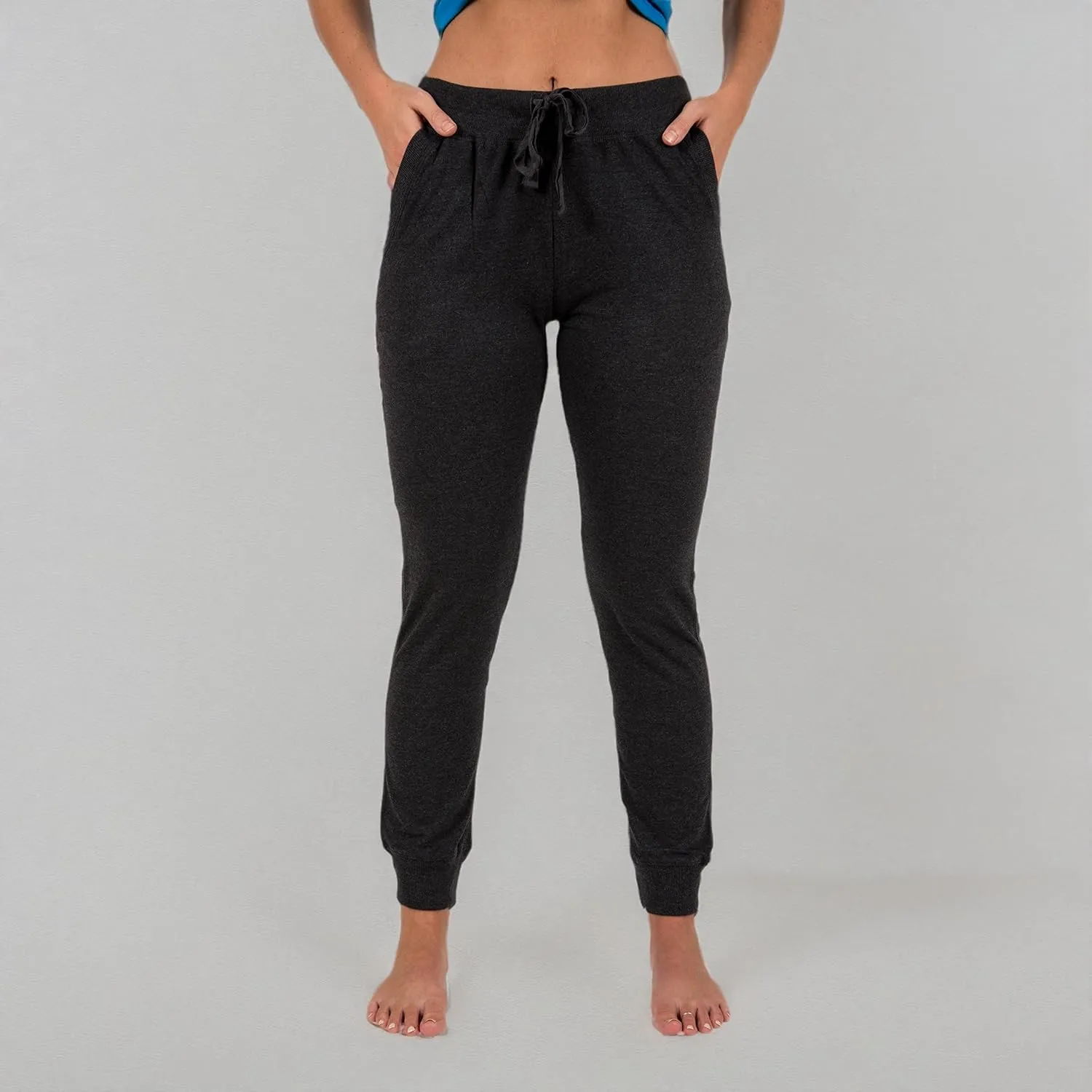 Sexy Basics Women's Drawstring Joggers | Knit Cotton Sweat Pants | Multi Packs & Colors