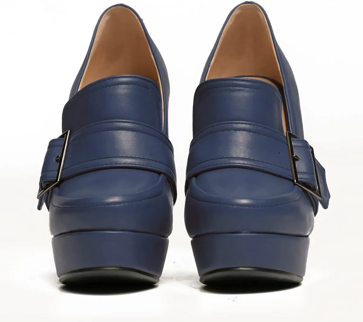 SHODENSE Women Vintage Chunky Platform Loafers Pumps Tassel Round Closed Toe Slip On Suede Block High Heel Dress Loafer Shoes Buckle Strap Oxford Loafers Fringe Pump Dressy Chic Sexy Y2k 4-11 M US