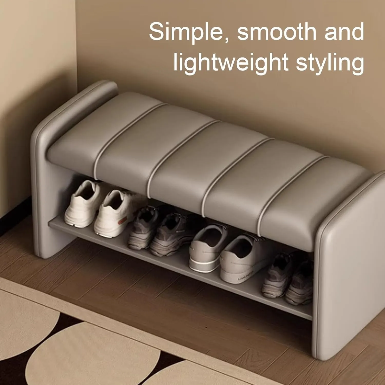 Shoe Organizer for Entryway Shoe Storage Bench 2 Tier Sturdy Shoe Bench Shoe Bench with Cushion Wear Resistants Shoe Rack Benchs for Living Room Room Hallway Home Furnishing(Brown,120 cm)