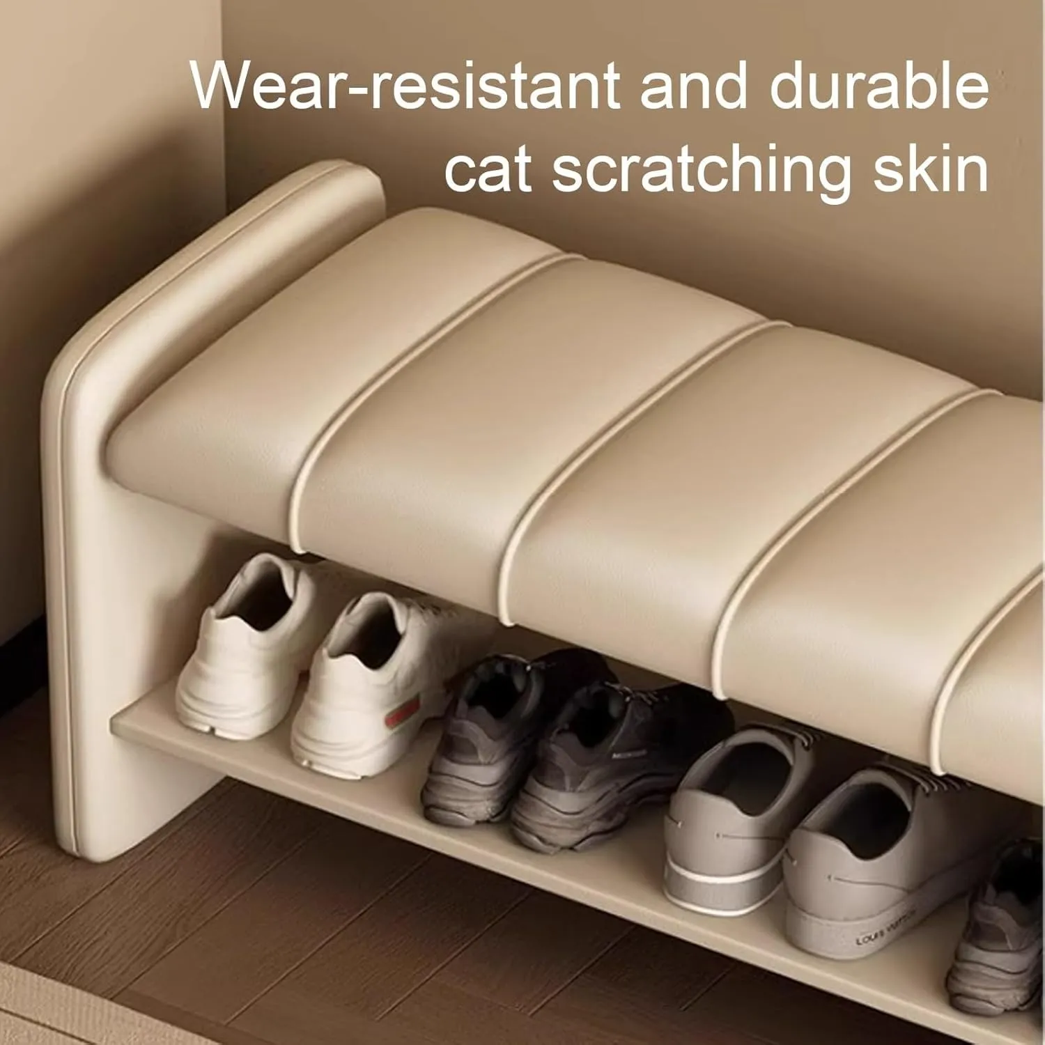 Shoe Organizer for Entryway Shoe Storage Bench 2 Tier Sturdy Shoe Bench Shoe Bench with Cushion Wear Resistants Shoe Rack Benchs for Living Room Room Hallway Home Furnishing(Brown,120 cm)