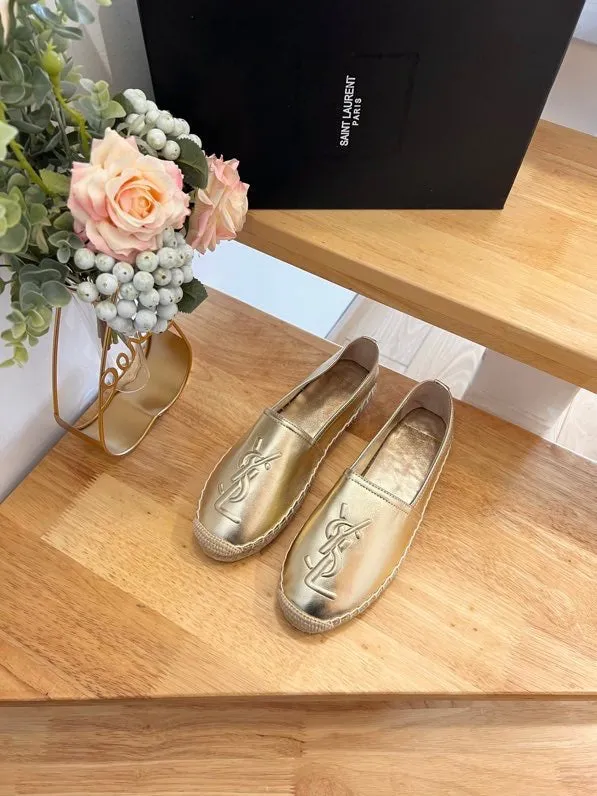 SL Saint SLIP ON LOGO Laurent GOLD Power-efficient Voice-activated EMBOSSED CALFSKIN YVES