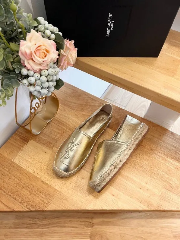 SL Saint SLIP ON LOGO Laurent GOLD Power-efficient Voice-activated EMBOSSED CALFSKIN YVES