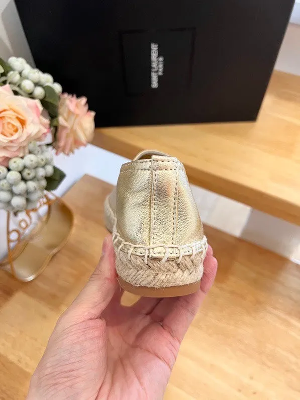 SL Saint SLIP ON LOGO Laurent GOLD Power-efficient Voice-activated EMBOSSED CALFSKIN YVES