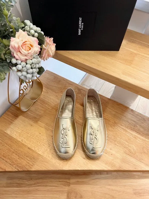 SL Saint SLIP ON LOGO Laurent GOLD Power-efficient Voice-activated EMBOSSED CALFSKIN YVES