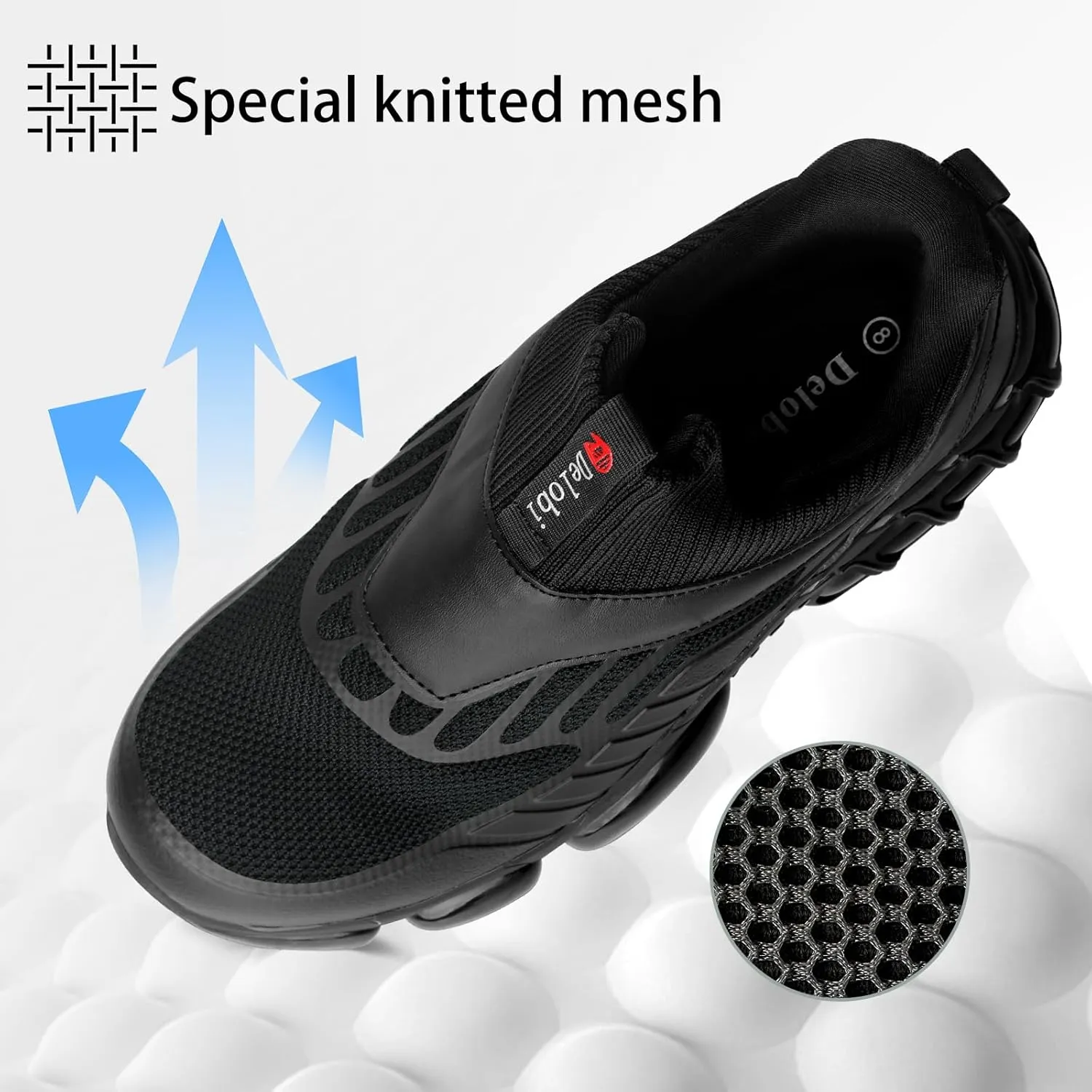 Slip On Steel Toe Shoes for Men Work Safety Sneakers Comfortable Indestructible Industrial Construction Footwear